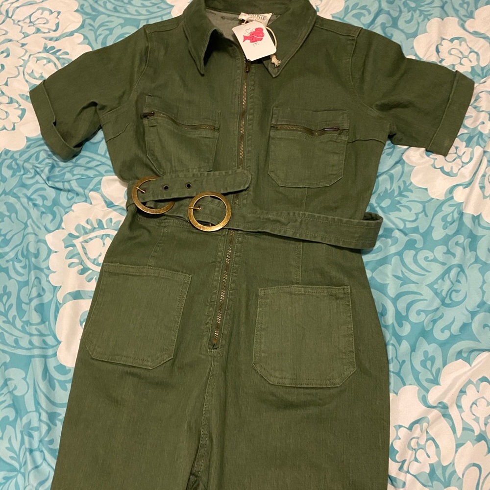 Green jumpsuit